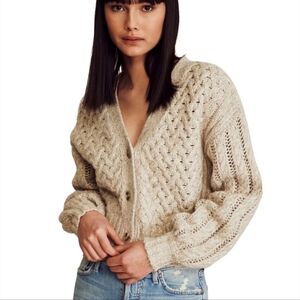 Line Willa Knit Cable Knit Cardigan Quartzite Women's Sweater Size XS